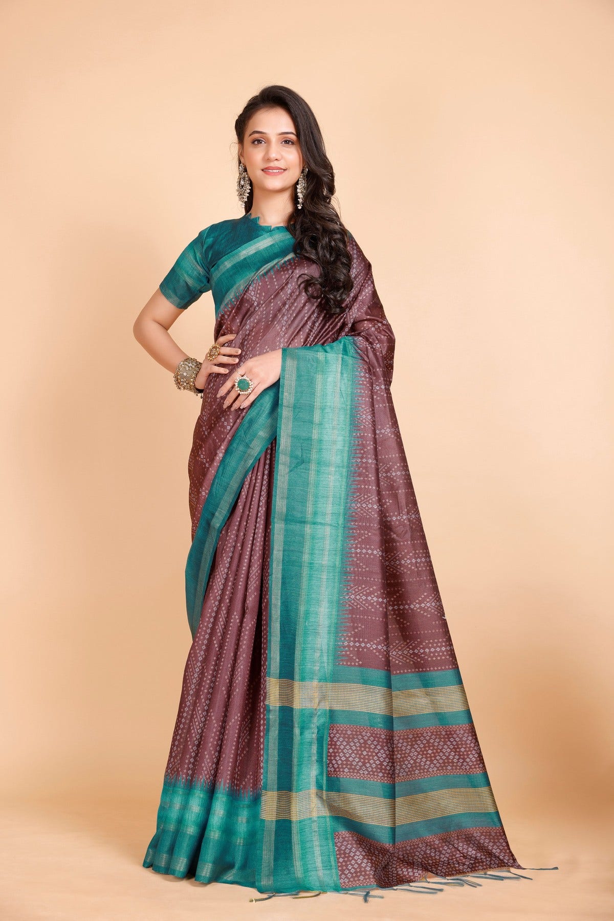 Buy Red Cationic Silk Digital Print Sarees Online at Default Store View